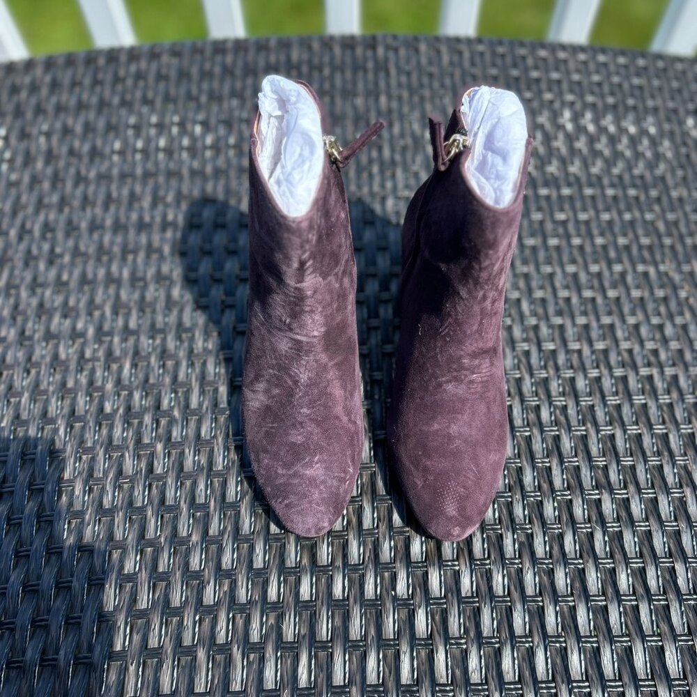 NWOB J Jill Bricitte Ankle Boots Booties Shoes Women’s 7 Dark Fig Suede Zip Up